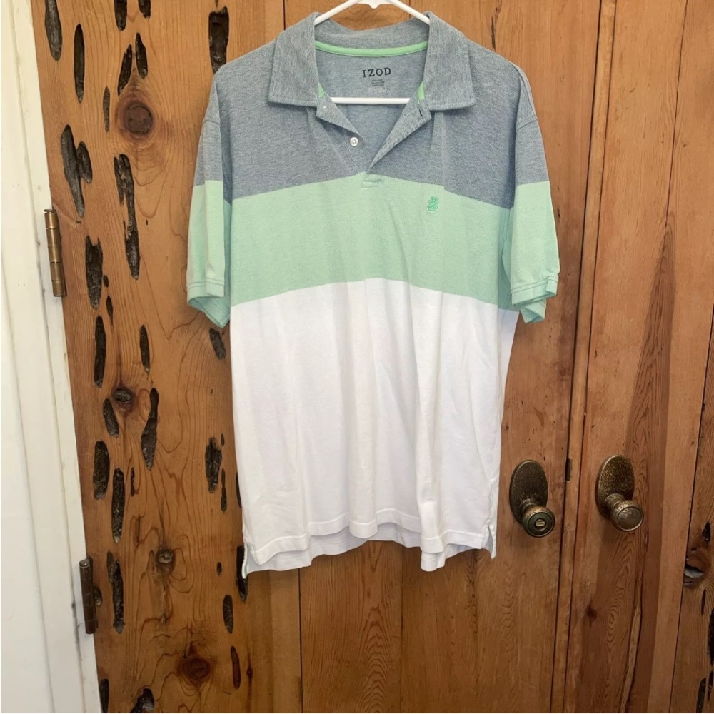 Izod Advantage Performance Natural Stretch Mens Light Blue Polo XL